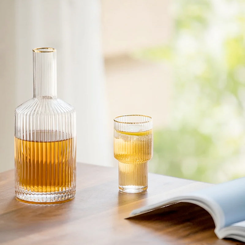 Retro Ripple Glass Carafe