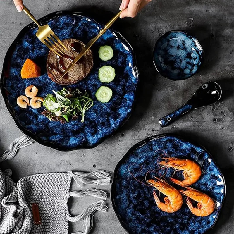 Vintage Azure Ceramic Dinnerware