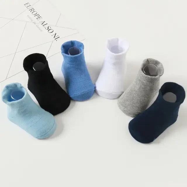 Anti-Slip Toddler Ankle Socks - Pack of 6 pairs