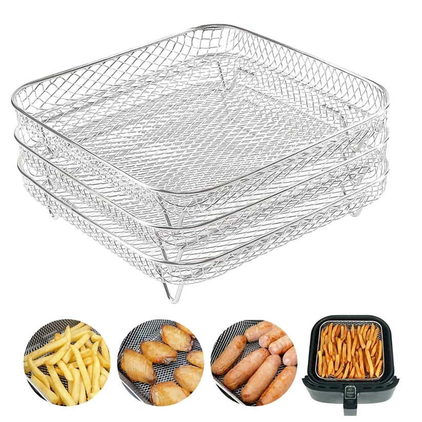 ChefStack Square Air Fryer Racks, Set of 3