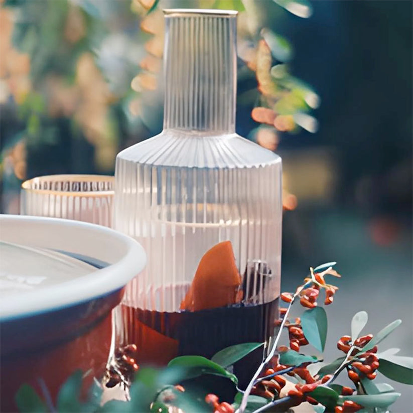 Retro Ripple Glass Carafe