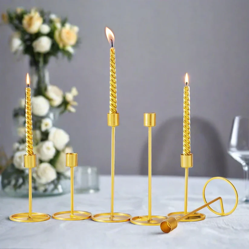 LuxeGold Candle Holders