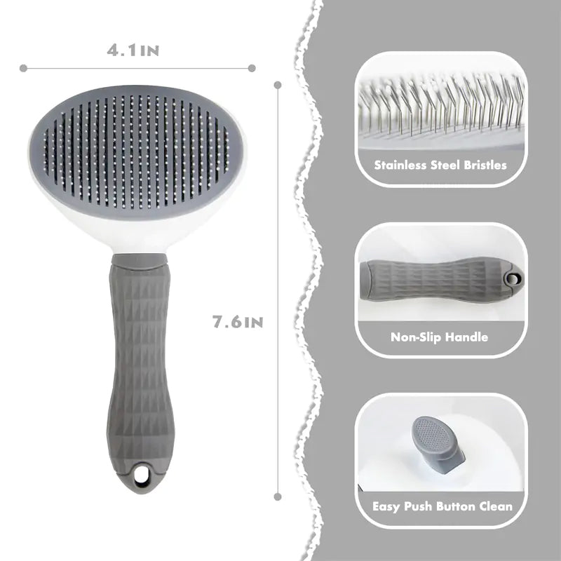 GroomMate Self Cleaning Pet Grooming Brush - Oval