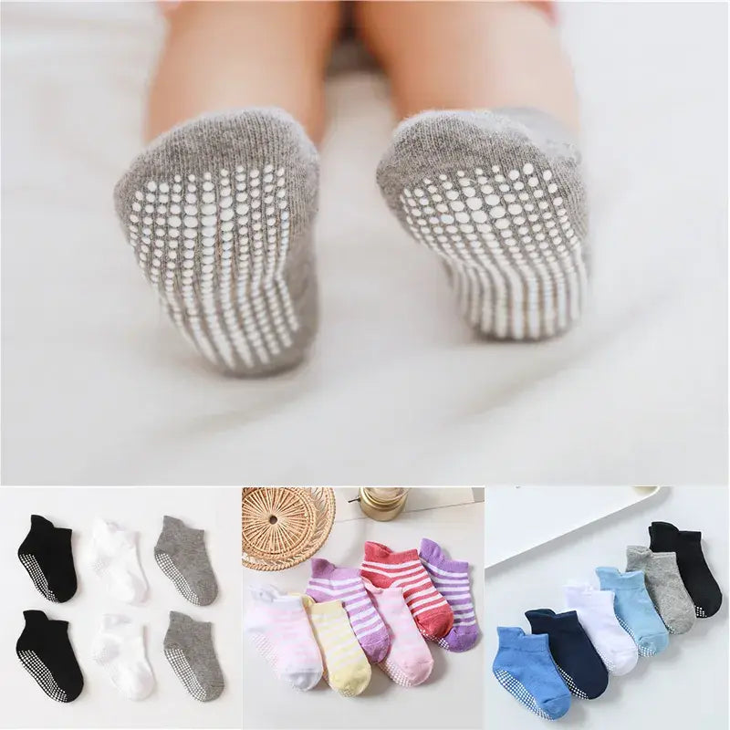 Anti-Slip Toddler Ankle Socks - Pack of 6 pairs