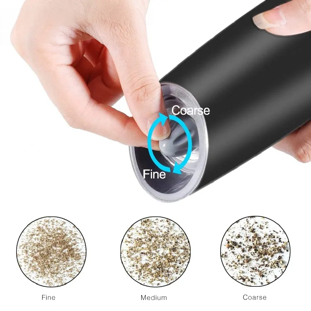 Gravity-Activated Salt & Pepper Grinder Set