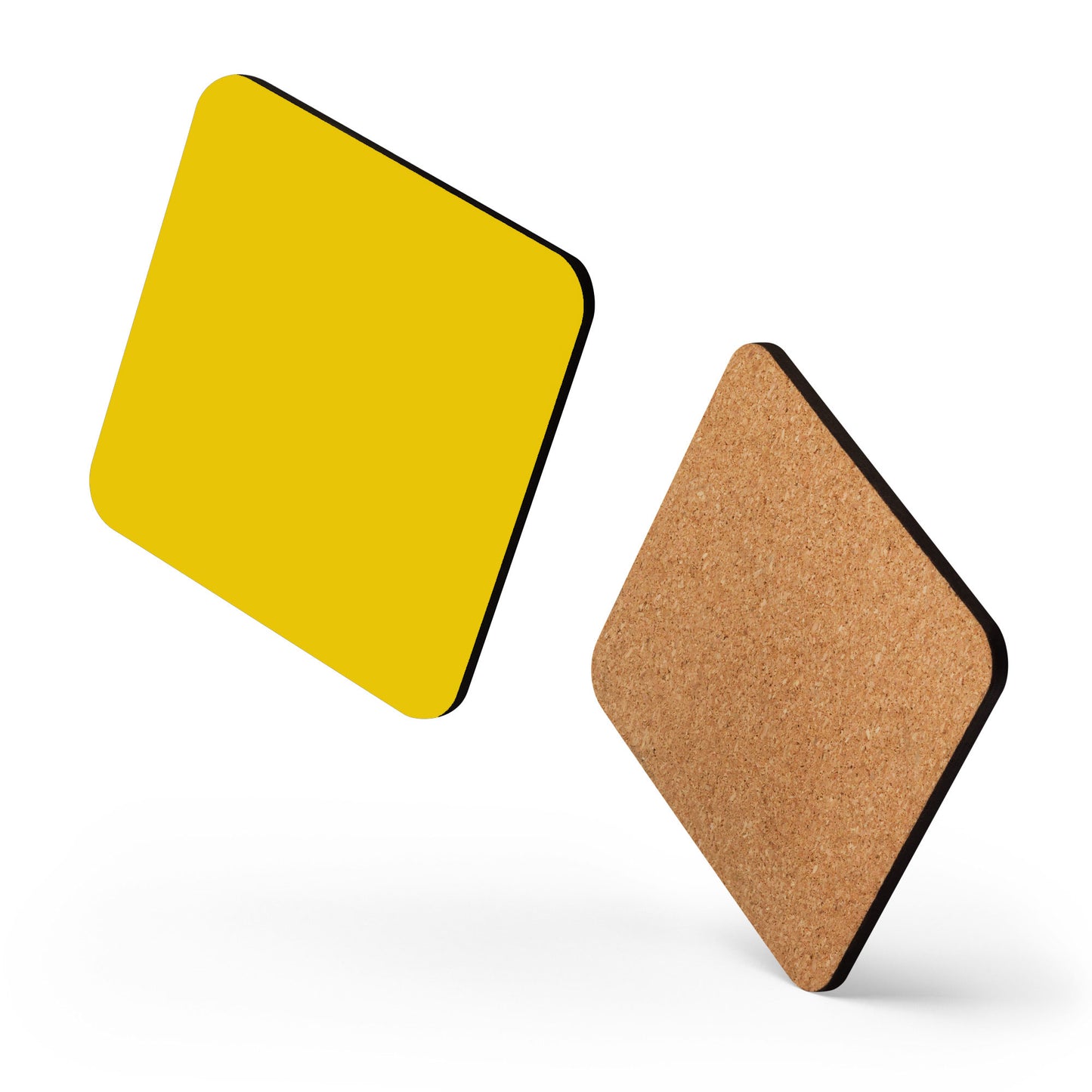 Solid Colour Cork-back coasters