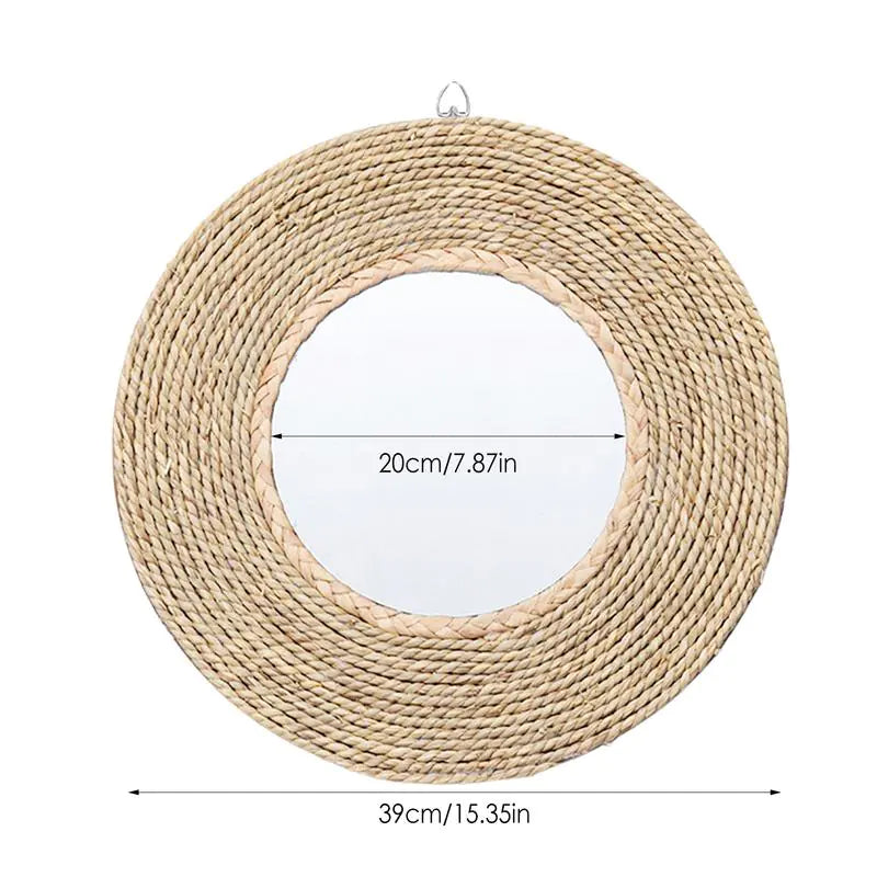 Natural Rattan Circular Mirror