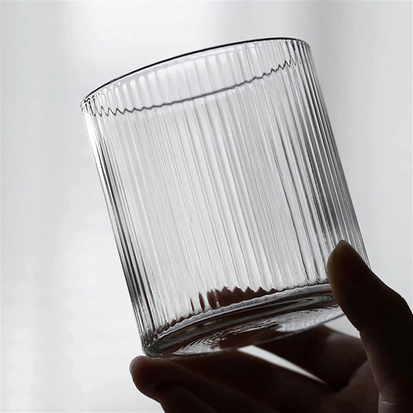 Retro Ripple Glass Tumblers, Set of 4