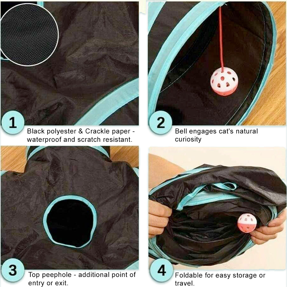 KittyCave Collapsible Cat Tunnel