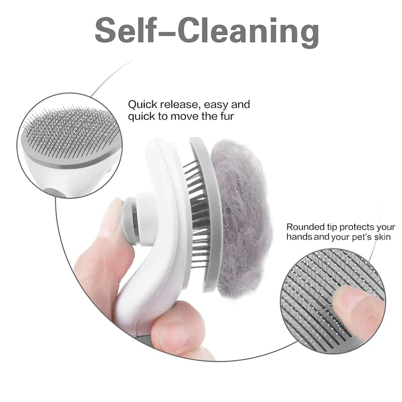 GroomMate Self Cleaning Pet Grooming Brush - Oval