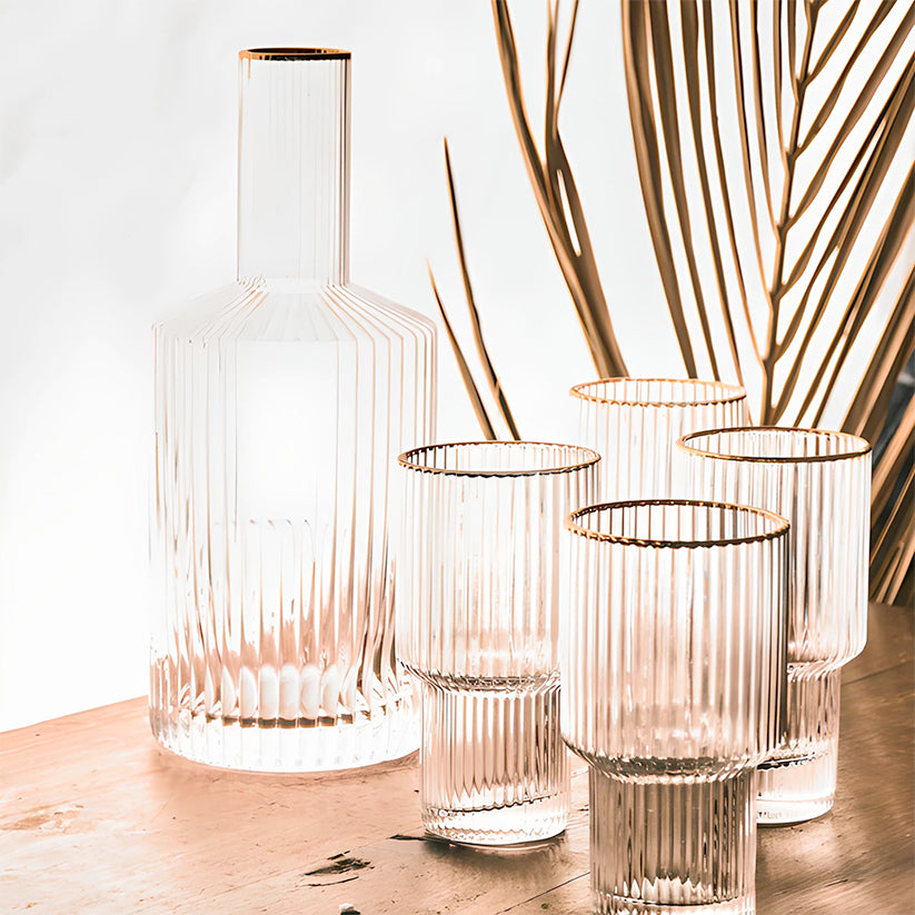 Retro Ripple Glass Carafe