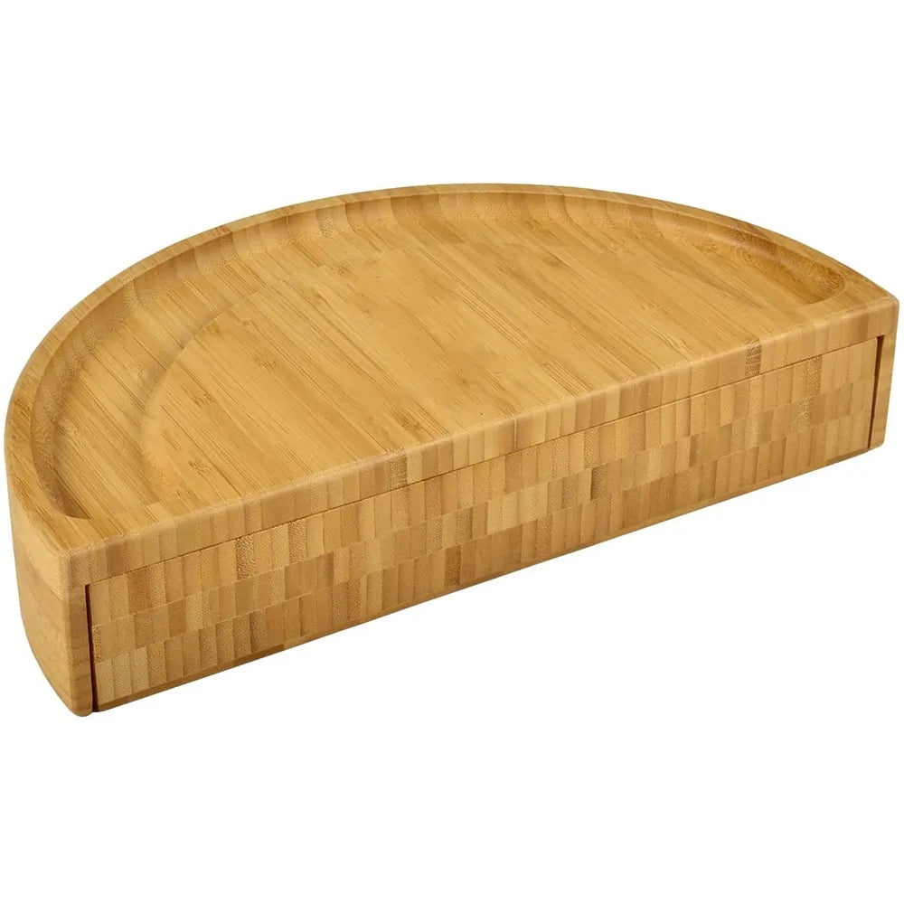 Bamboo Cheese Board with Serving Utensils and Bowls