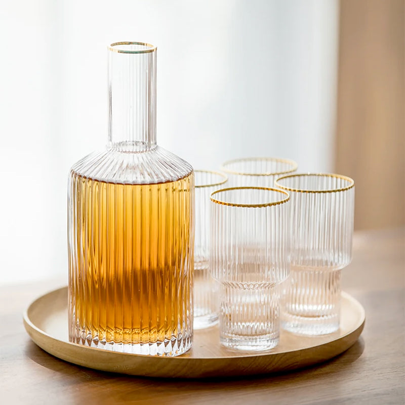 Retro Ripple Glass Carafe