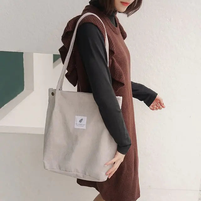 Casual Corduroy Carry Bag