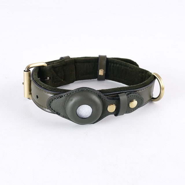 Leather AirTag Dog Collar