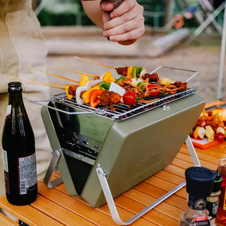 Rockbrook Portable Stainless Steel Charcoal Grill BBQ