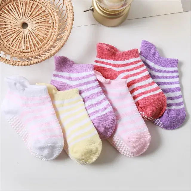 Anti-Slip Toddler Ankle Socks - Pack of 6 pairs