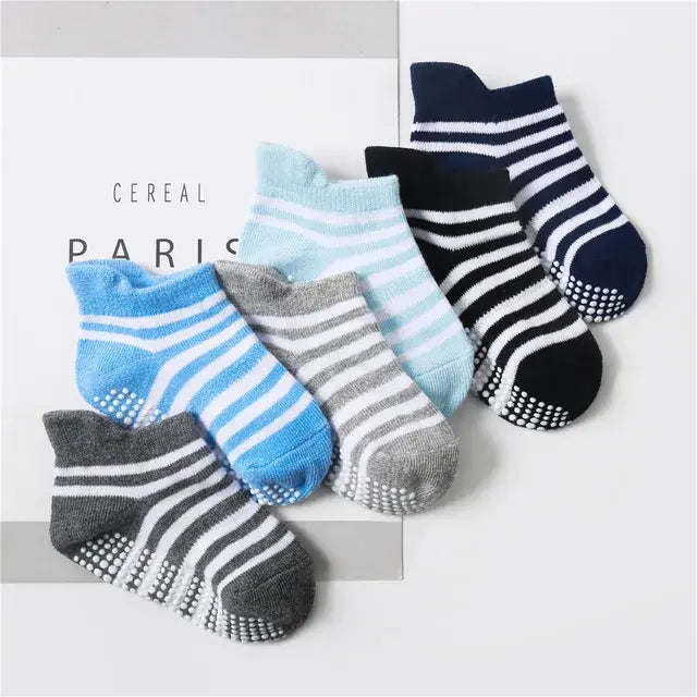 Anti-Slip Toddler Ankle Socks - Pack of 6 pairs
