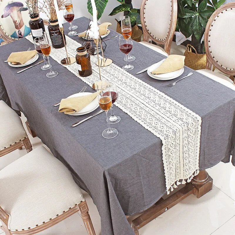 Scandinavian Elegance 100% Cotton Table Runner