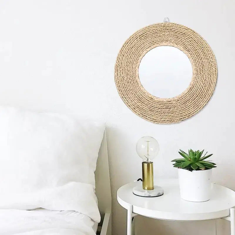 Natural Rattan Circular Mirror