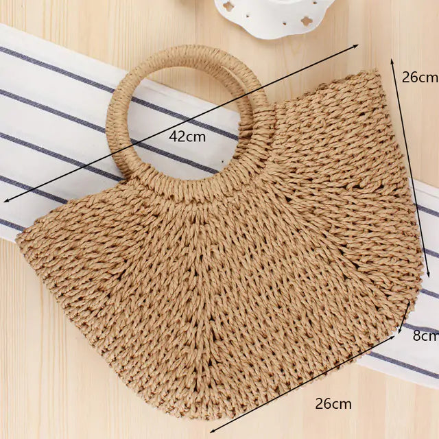 HarvestMoon Handcrafted Straw Bag