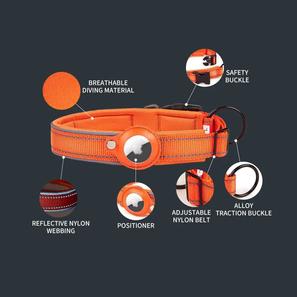 Padded Airtag Dog Collar