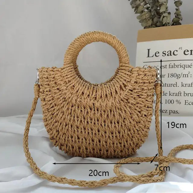 HarvestMoon Handcrafted Straw Bag
