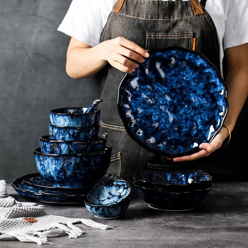 Vintage Azure Ceramic Dinnerware