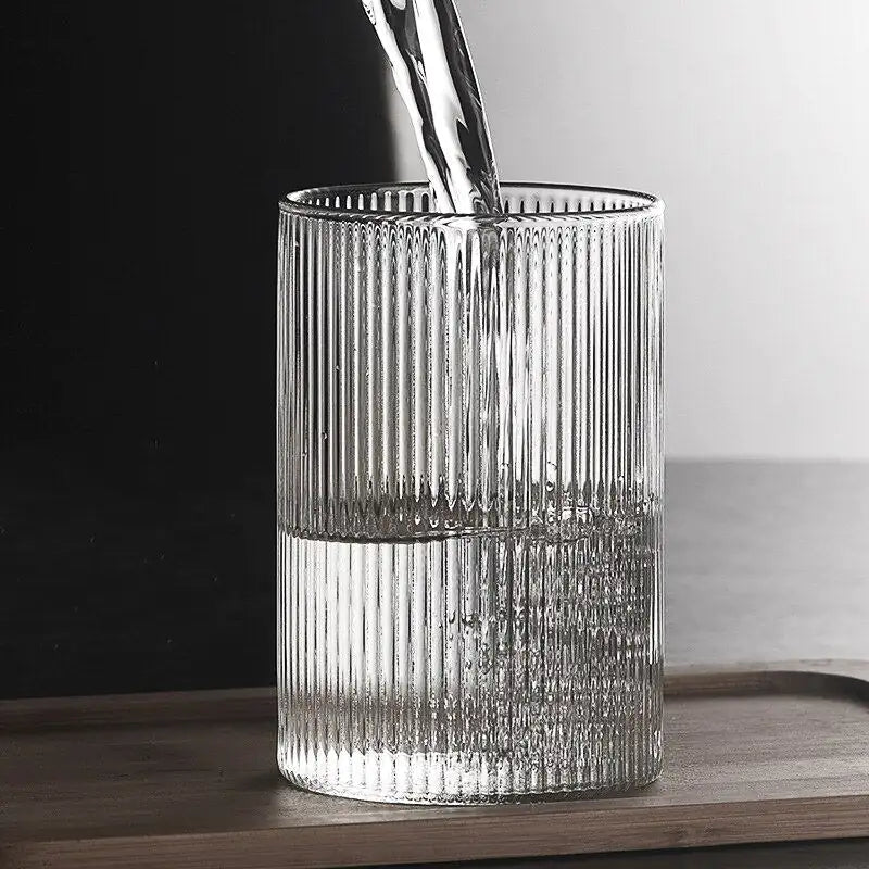 Retro Ripple Tall Glass Tumblers, Set of 4