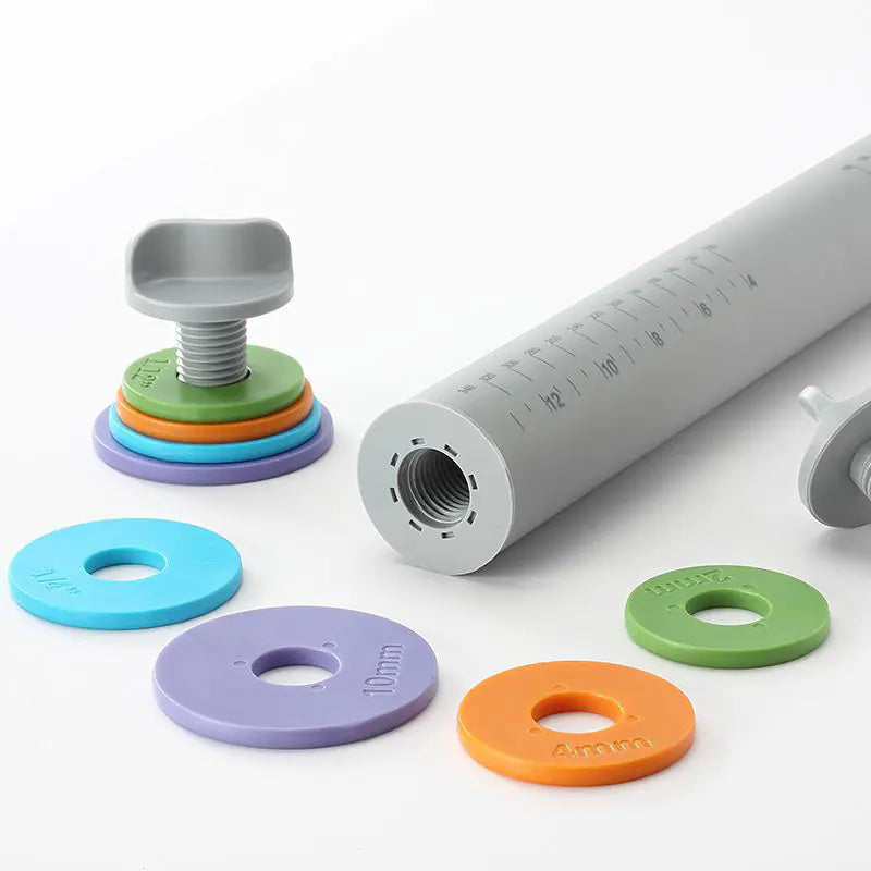 PrecisionBake Adjustable Silicone Rolling Pin