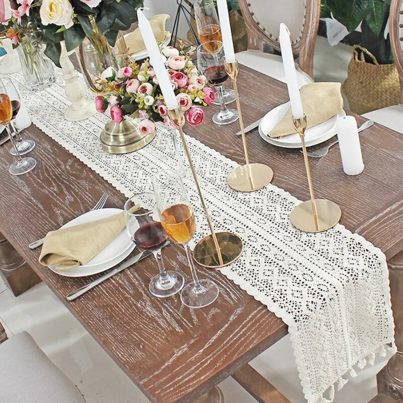 Scandinavian Elegance 100% Cotton Table Runner