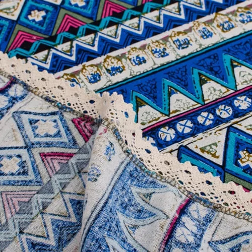 鮮やかなコットンテーブルクロス