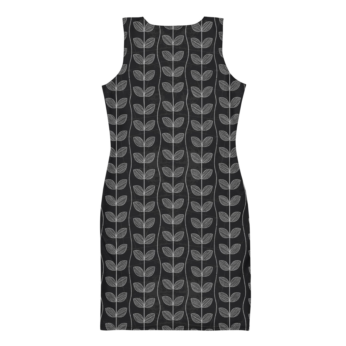 Bodycon Dress - Hand-drawn Chalk Leaf