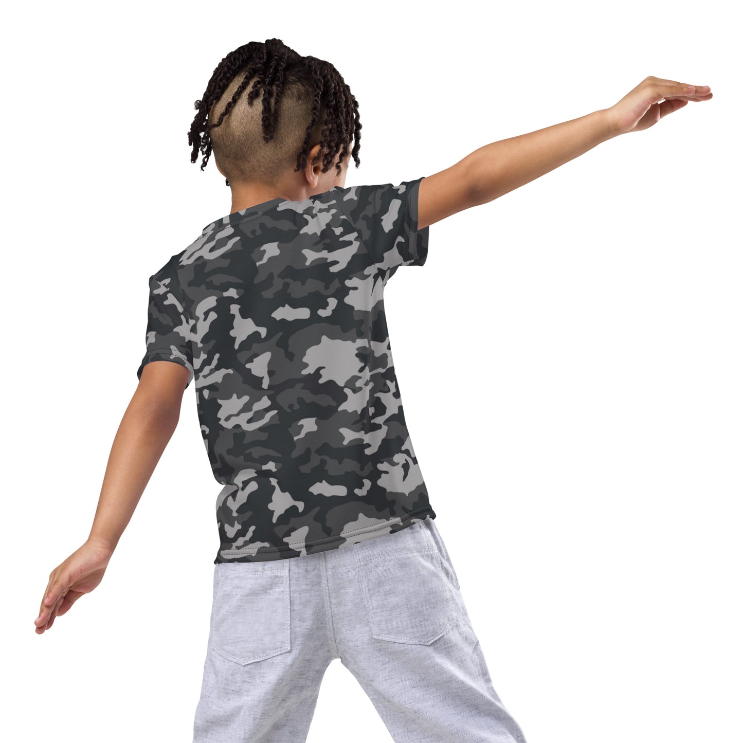 Kinder-T-Shirt mit Rundhalsausschnitt – Camo