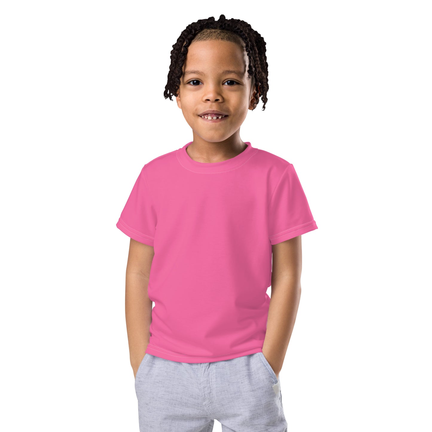 Kids crew neck t-shirt - Brilliant Rose