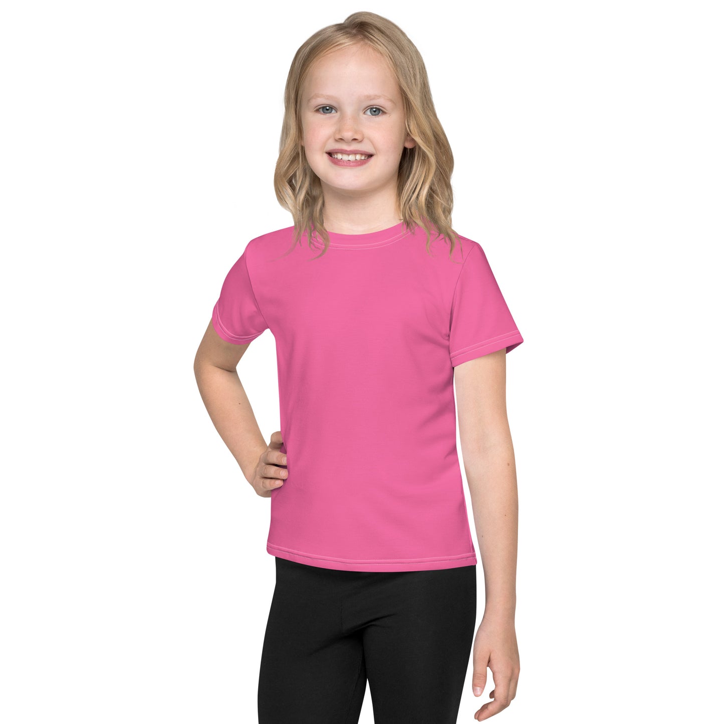 Kids crew neck t-shirt - Brilliant Rose