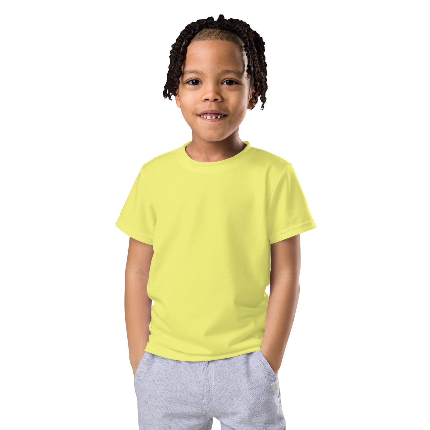 Kids crew neck t-shirt - Pastel Yellow