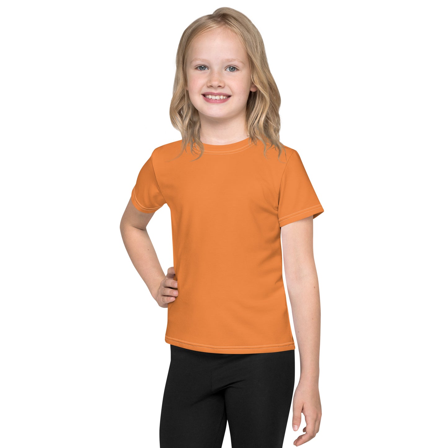 Kids crew neck t-shirt - Coral Orange