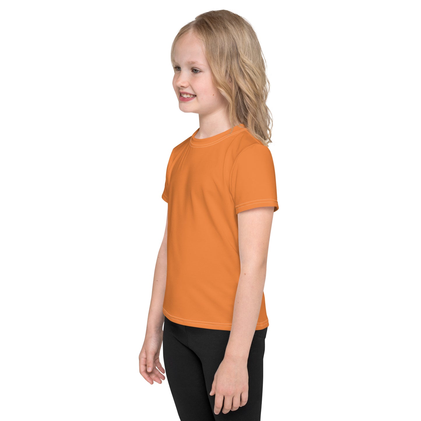 Kids crew neck t-shirt - Coral Orange