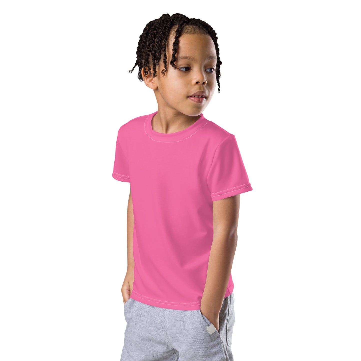 Kids crew neck t-shirt - Brilliant Rose