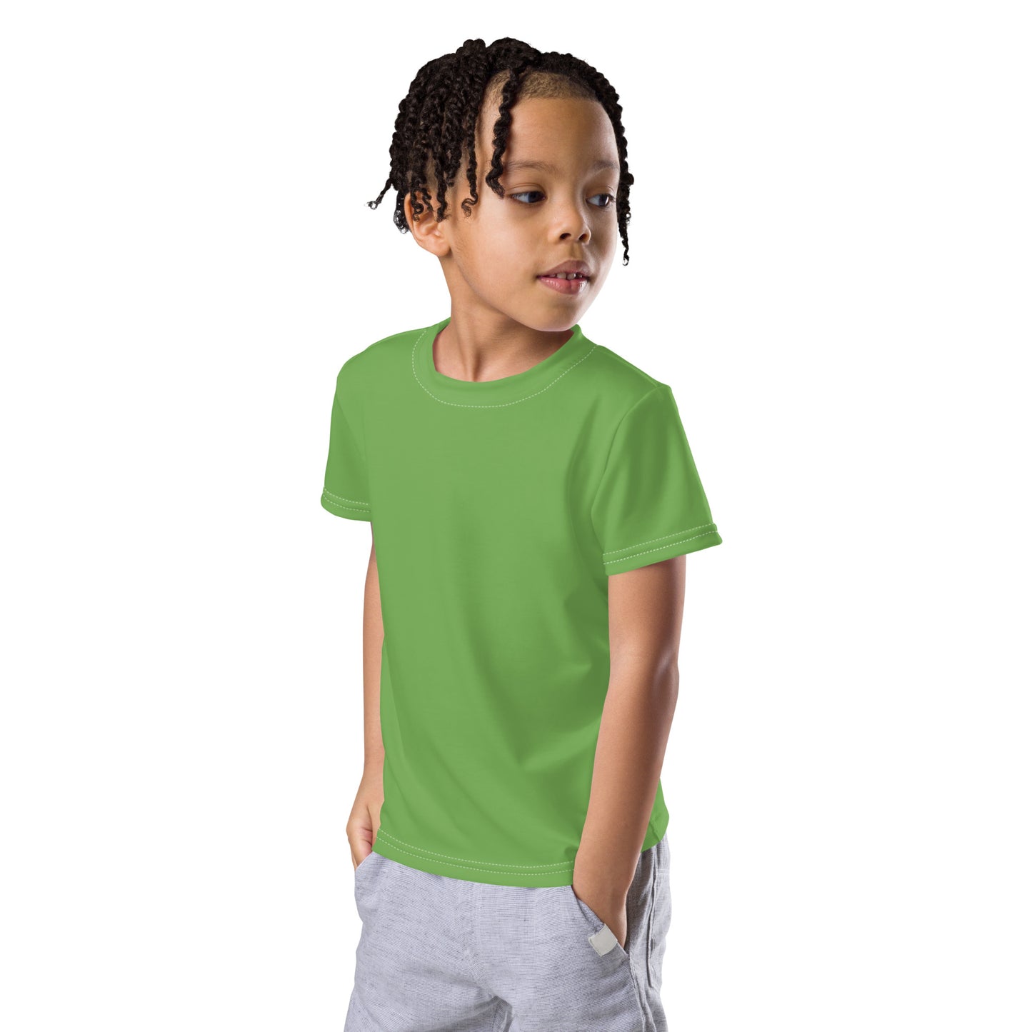 Kids crew neck t-shirt - Fern Green