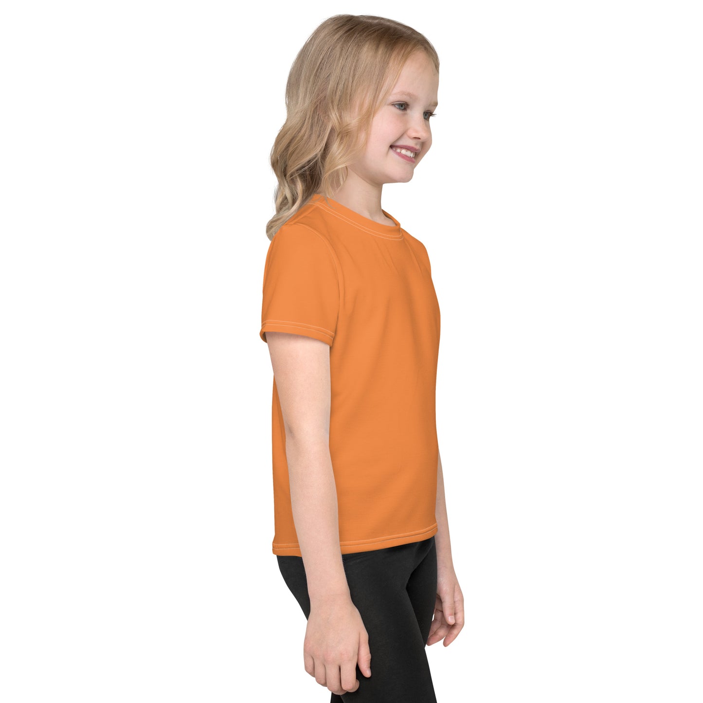 Kids crew neck t-shirt - Coral Orange