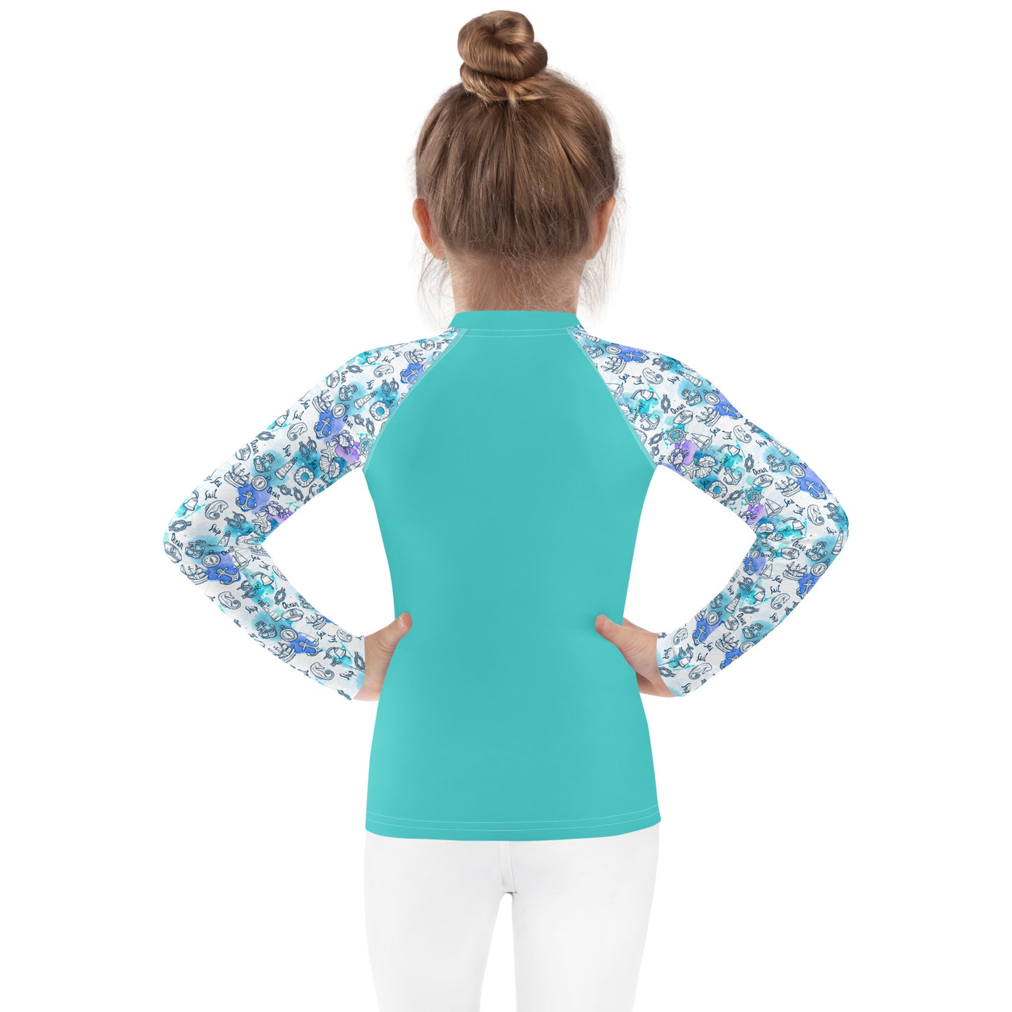 Kids Rash Guard - Splash Squad, Seafoam Green