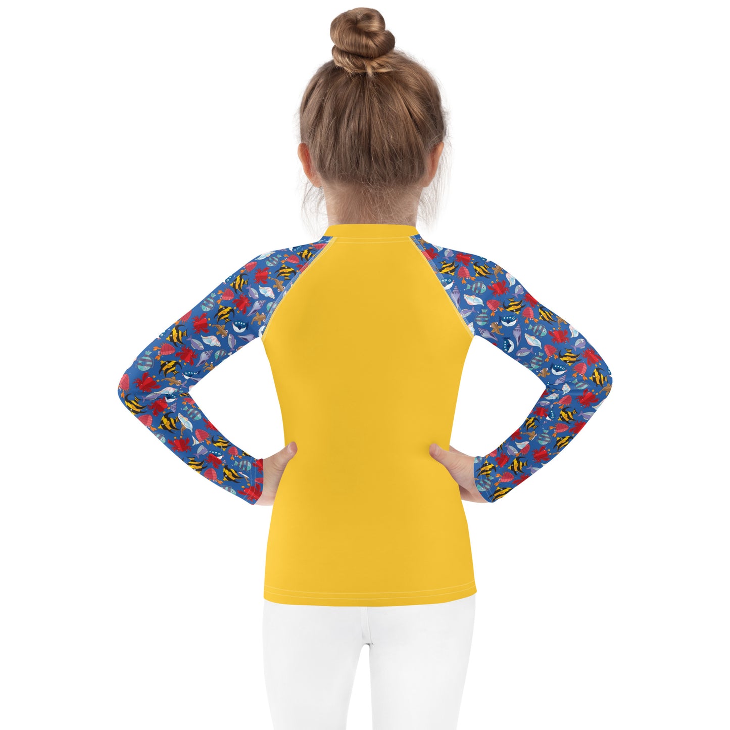 Kids Rash Guard - Wave Warrior, Yellow