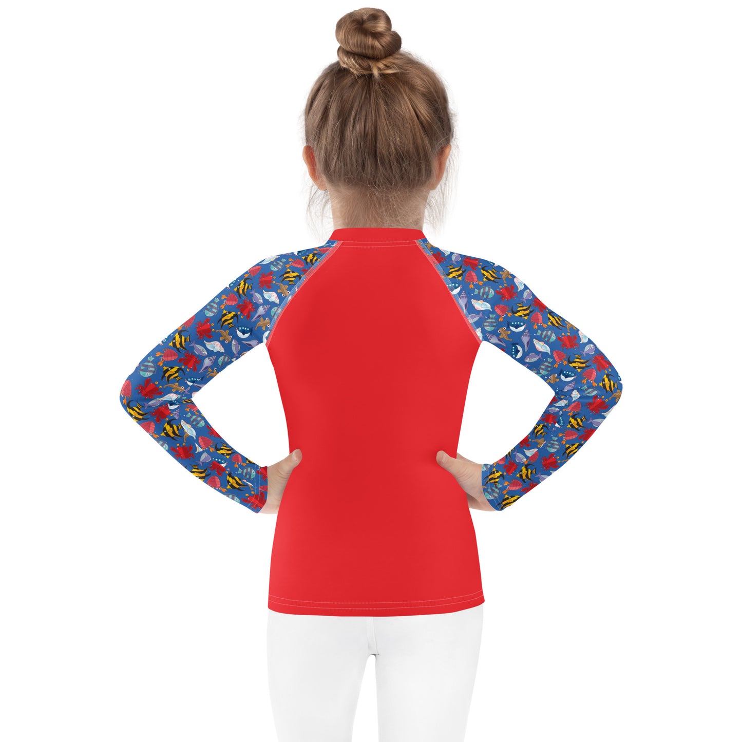 Kids Rash Guard- Wave Warrior, Red