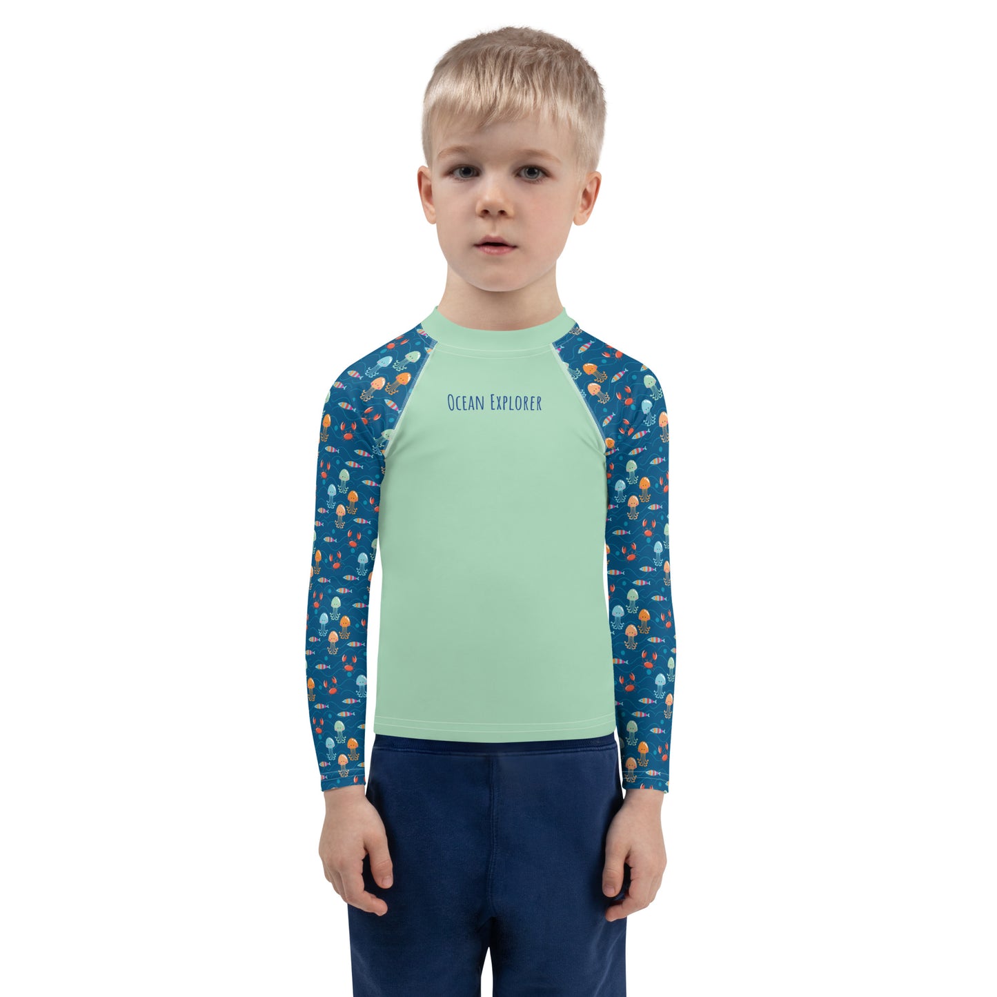Kids Rash Guard - Ocean Explorer, Green