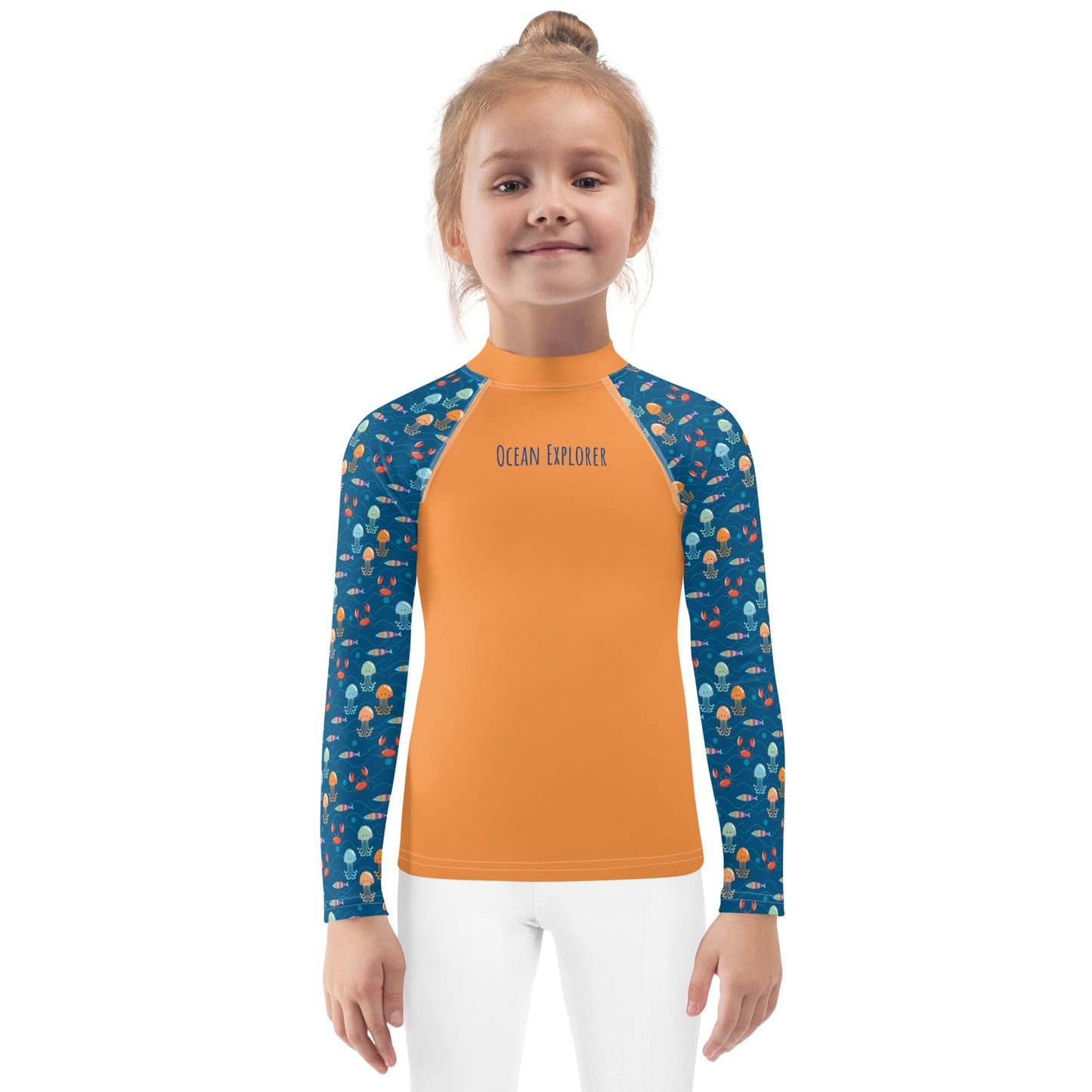 Kids Rash Guard - Ocean Explorer, Orange