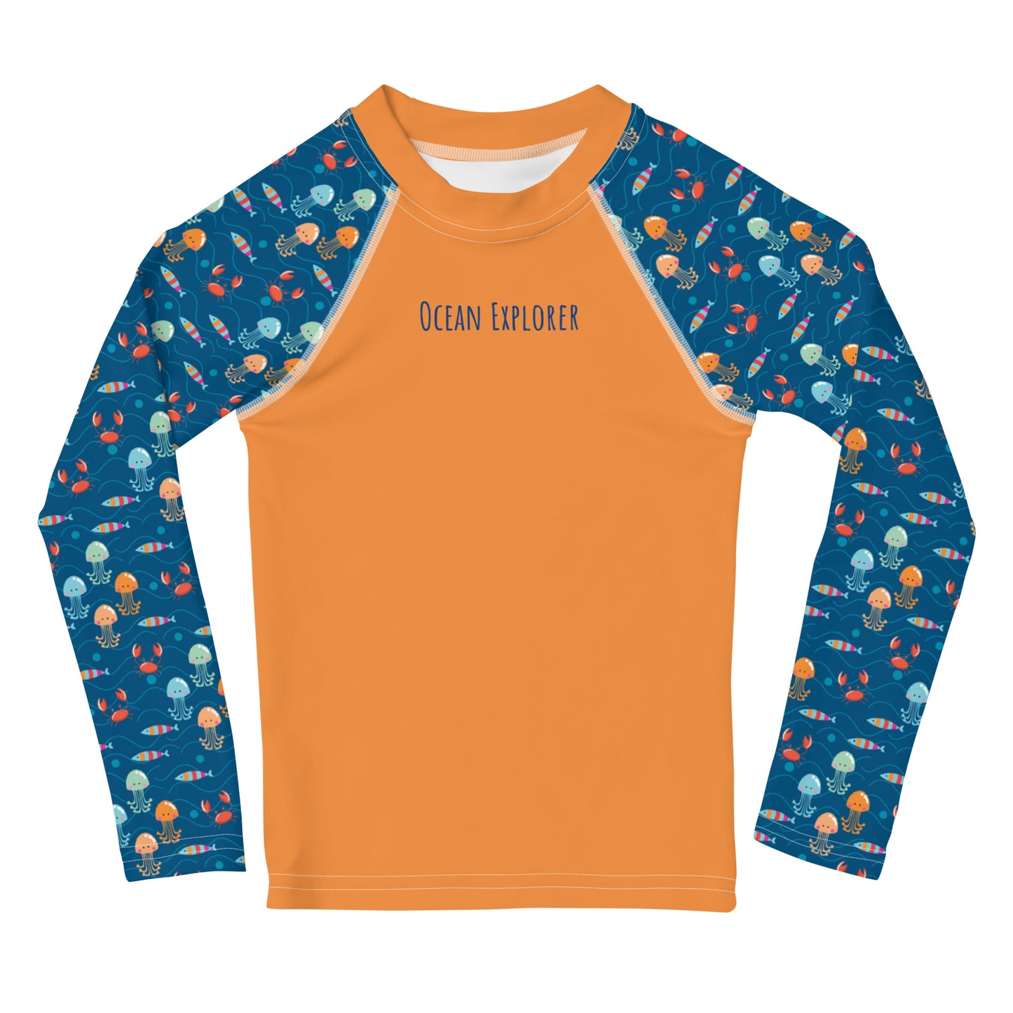Kids Rash Guard - Ocean Explorer, Orange