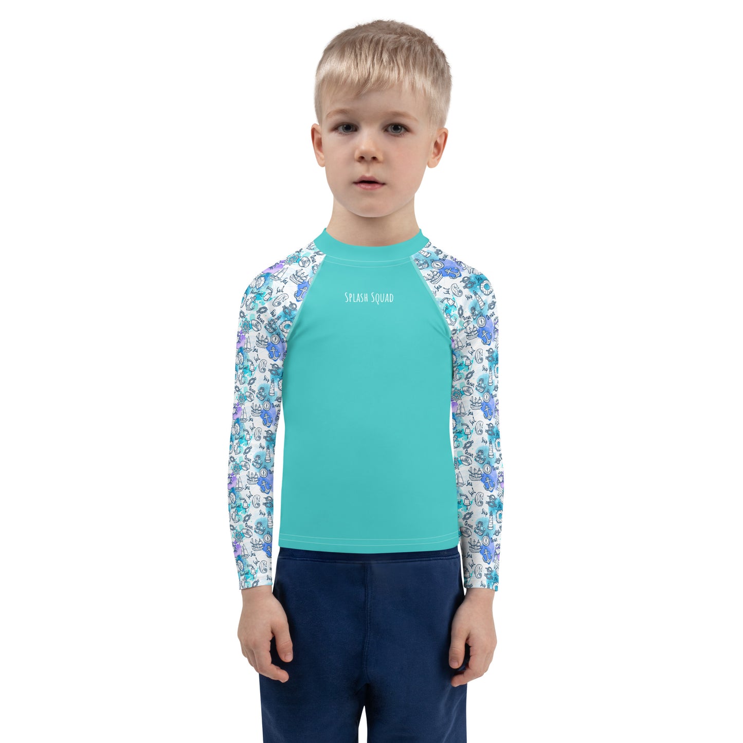 Kids Rash Guard - Splash Squad, Seafoam Green