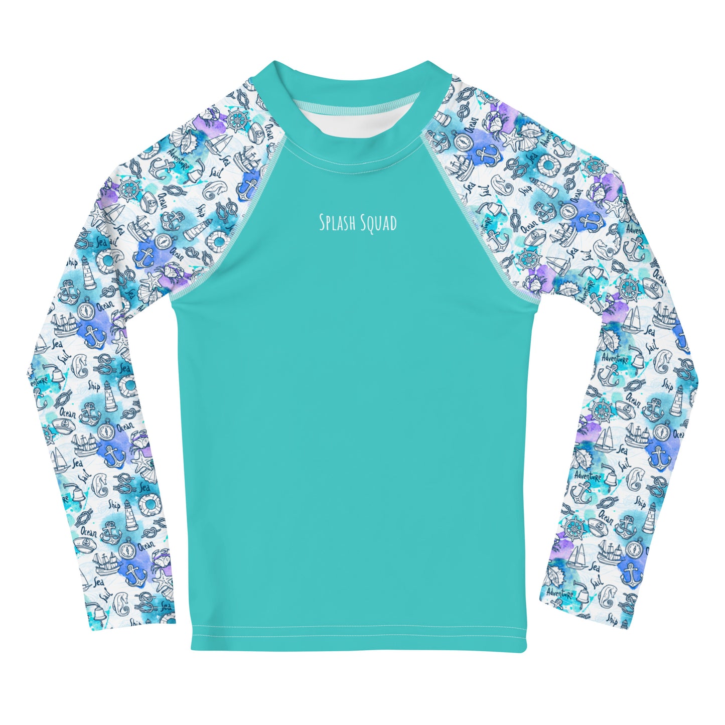 Kids Rash Guard - Splash Squad, Seafoam Green